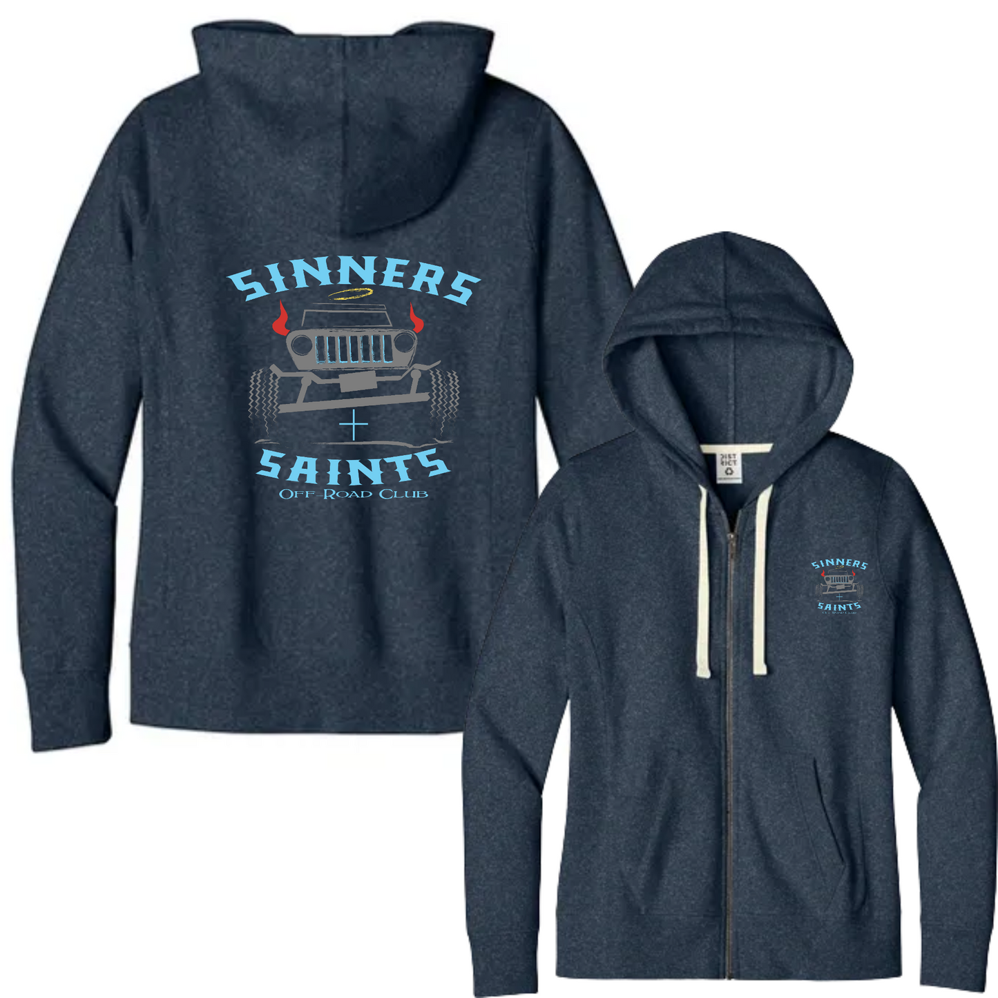 Sinners and Saints District Women's Re-Fleece Full-Zip Hoodies