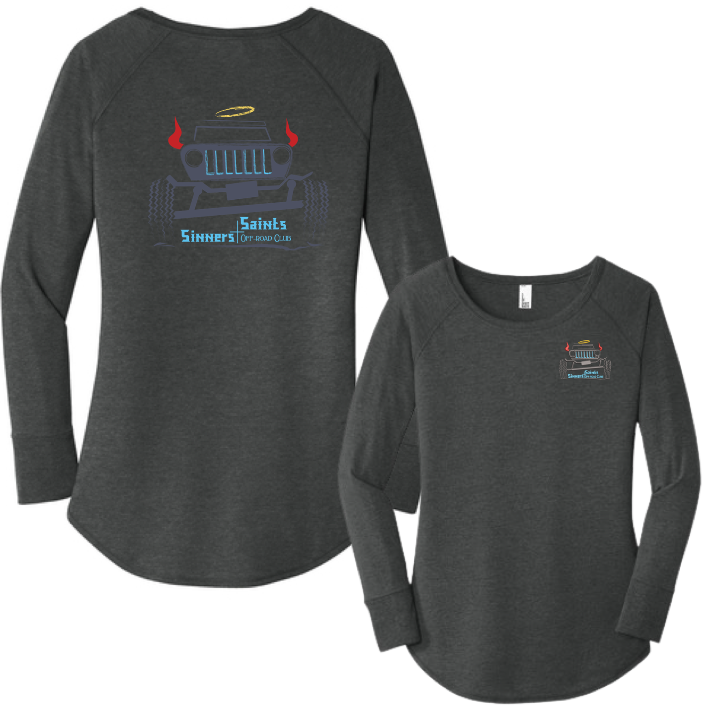 Women’s Embroidered Left Chest Long Sleeve Tunic Tee