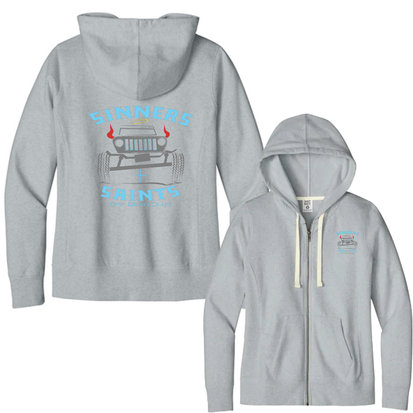 Sinners and Saints District Women's Re-Fleece Full-Zip Hoodies