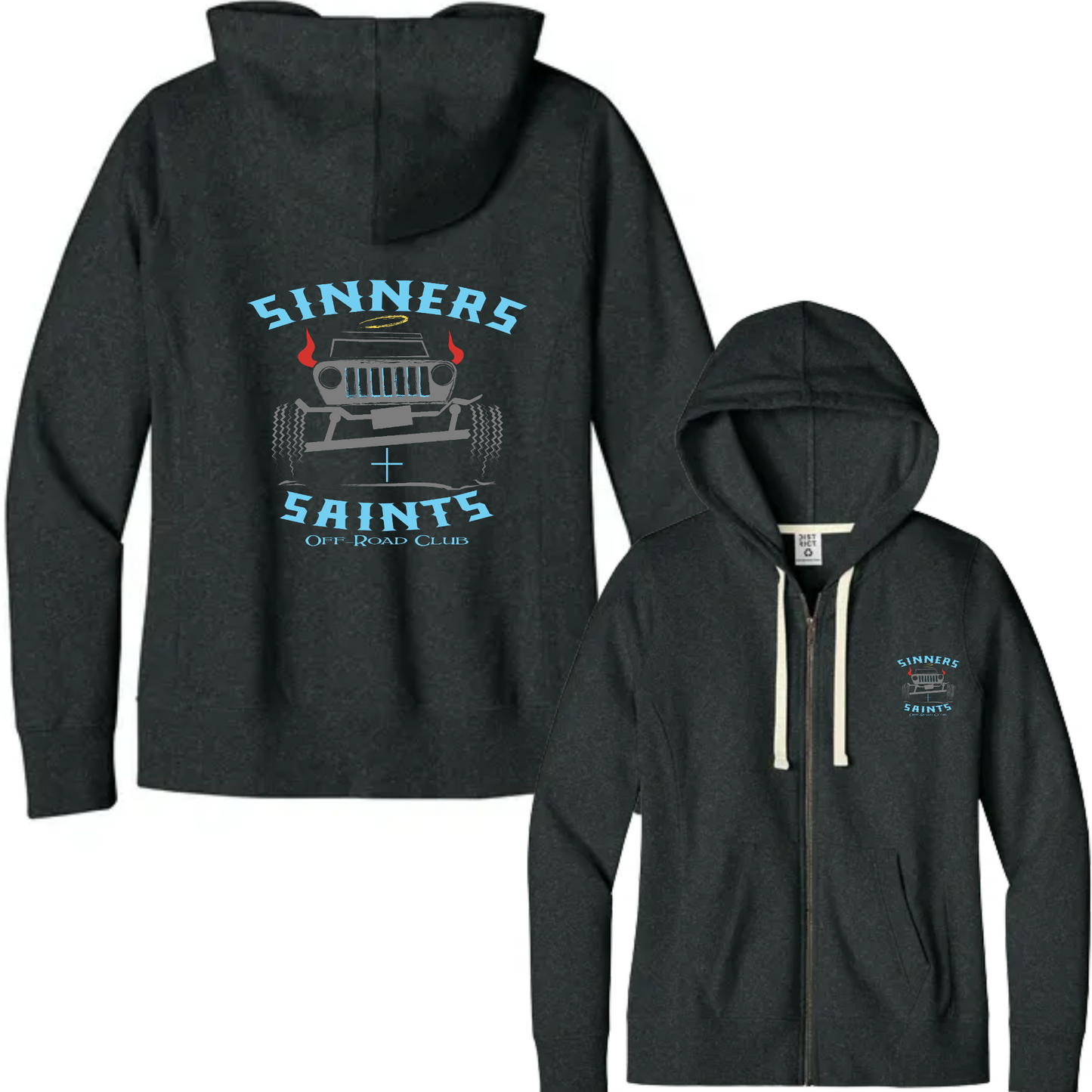 Sinners and Saints District Women's Re-Fleece Full-Zip Hoodies