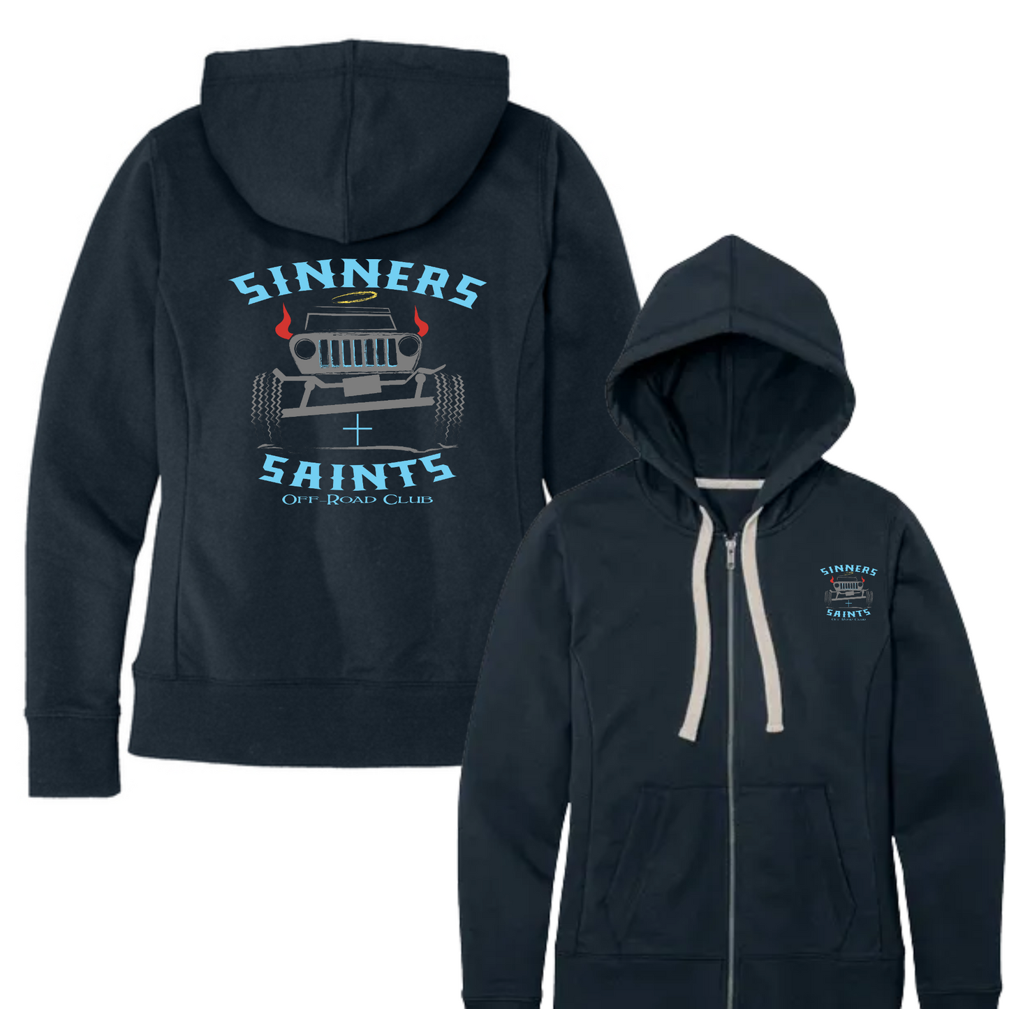 Sinners and Saints District Women's Re-Fleece Full-Zip Hoodies