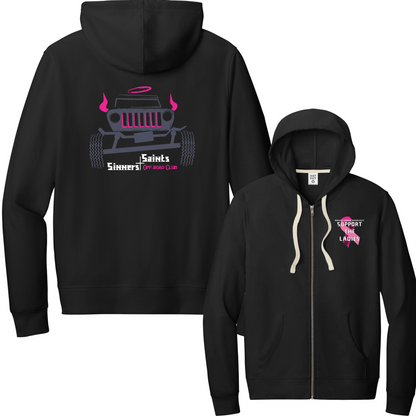 Sinners and Saints Breast Cancer Awareness District Women's Re-Fleece Full-Zip Hoodies