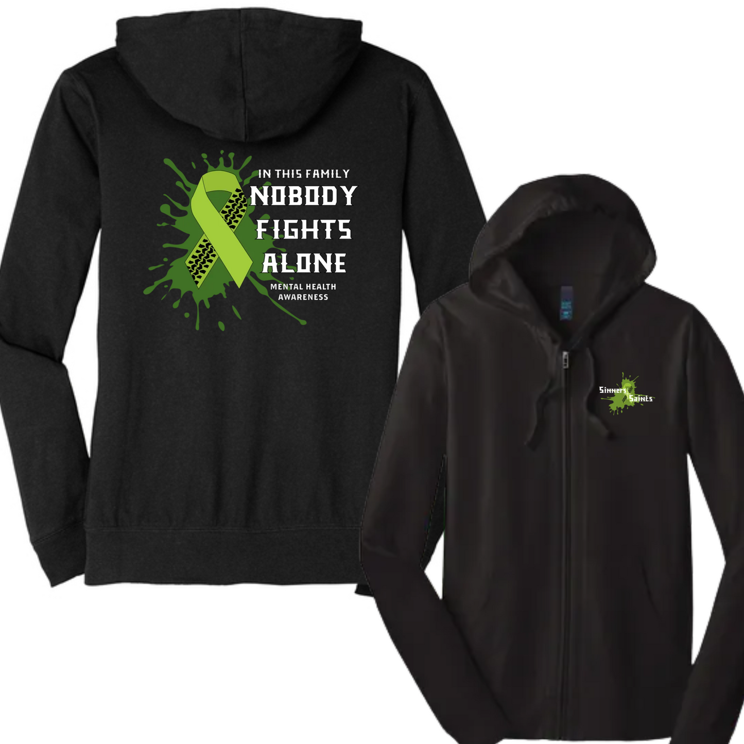 Sinners and Saints Mental Health District Jersey Full-Zip Hoodie