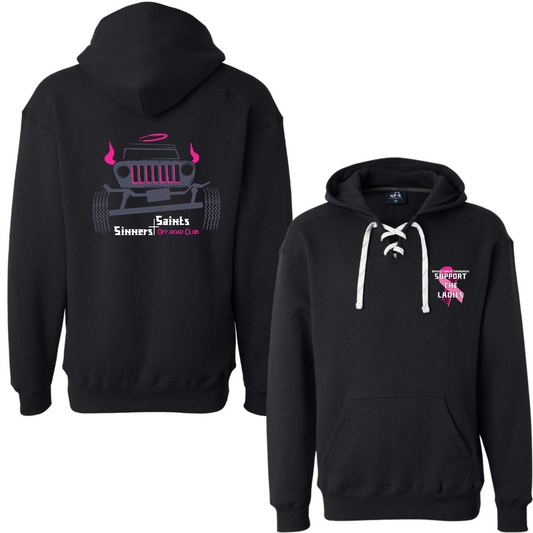 Breast Cancer Awareness Laced Up Hoodie