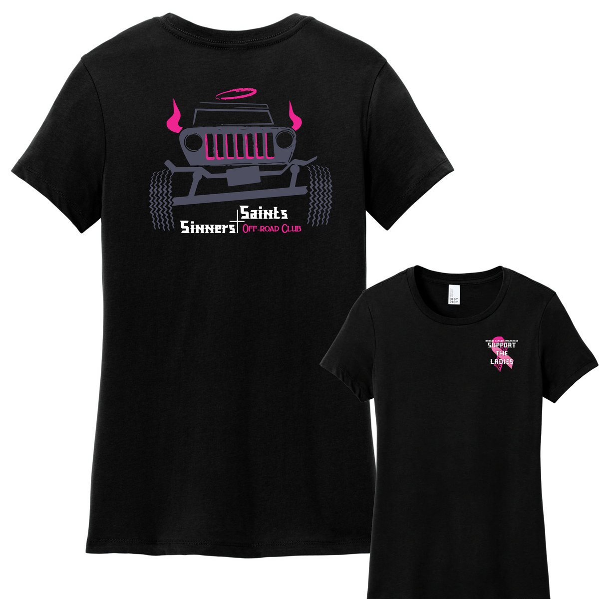 Sinners and Saints Breast Cancer Awareness District® Women’s Perfect Weight® Tee