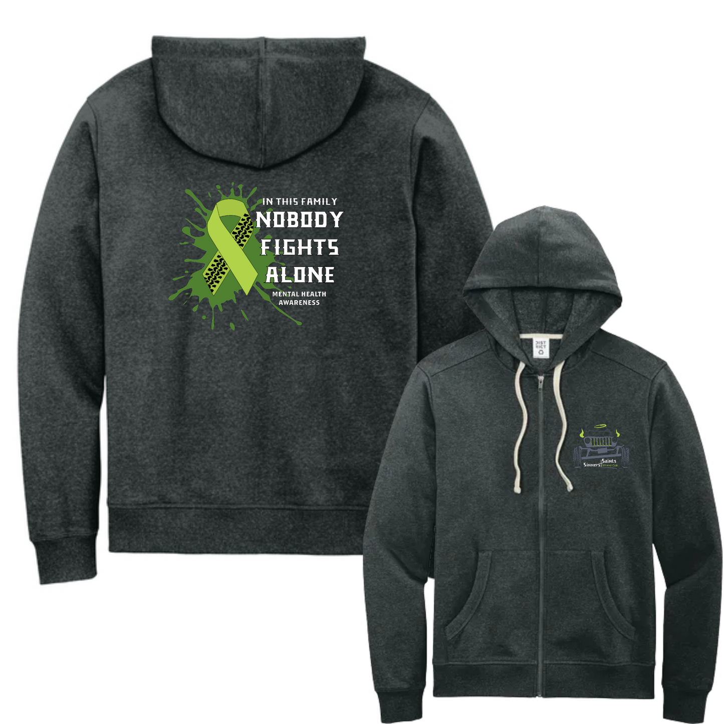 Sinners and Saints Mental Health District Re-Fleece Full-Zip Hoodie