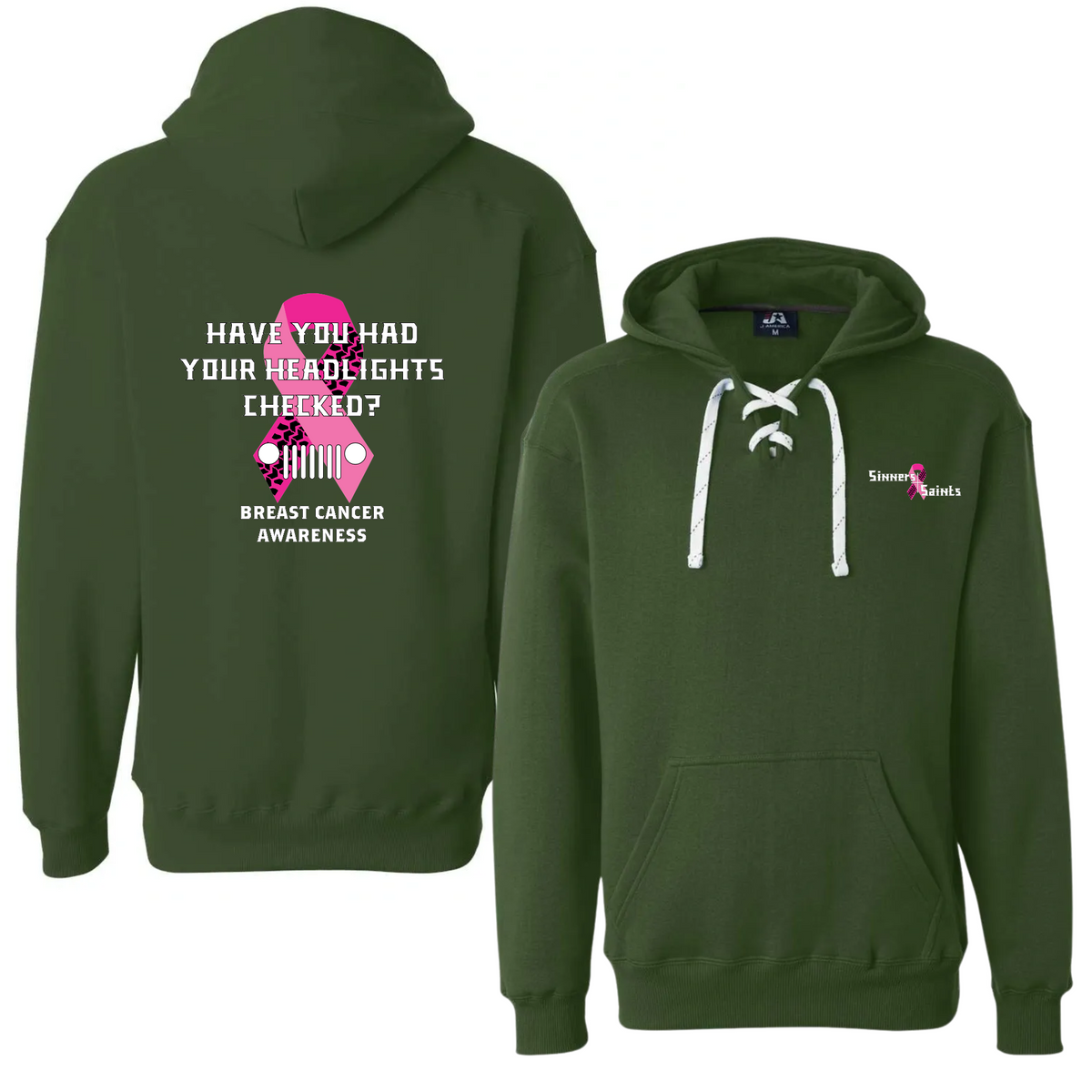 Breast Cancer Awareness Laced Up Hoodie