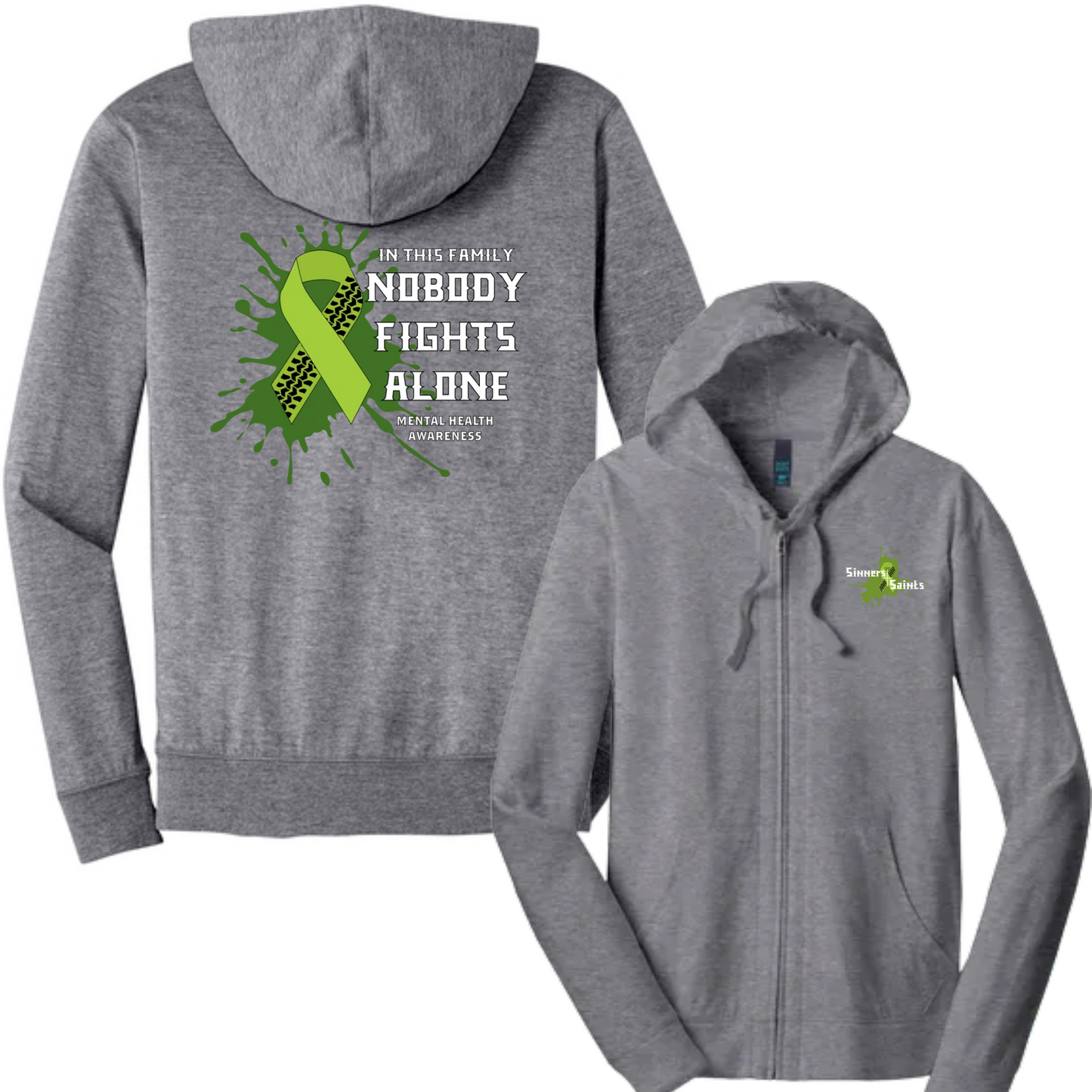 Sinners and Saints Mental Health District Jersey Full-Zip Hoodie