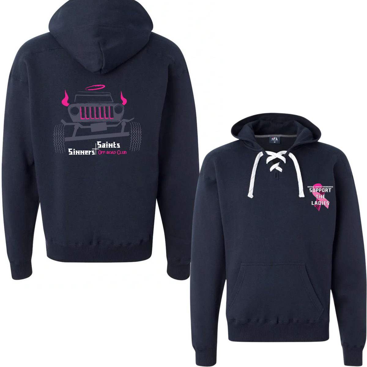 Breast Cancer Awareness Laced Up Hoodie