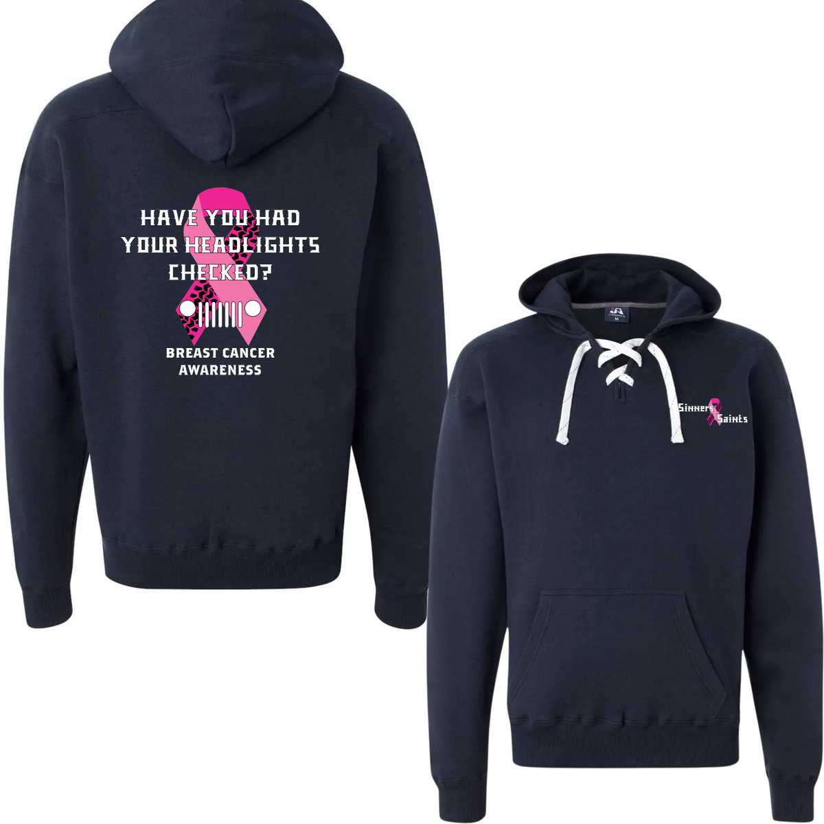 Breast Cancer Awareness Laced Up Hoodie