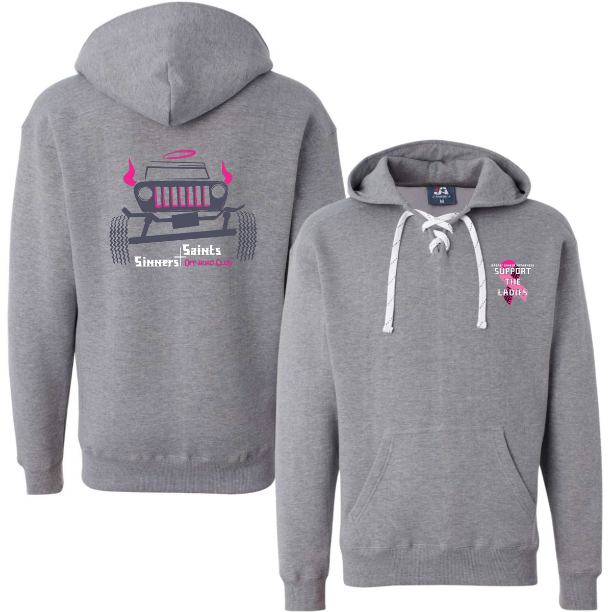 Breast Cancer Awareness Laced Up Hoodie