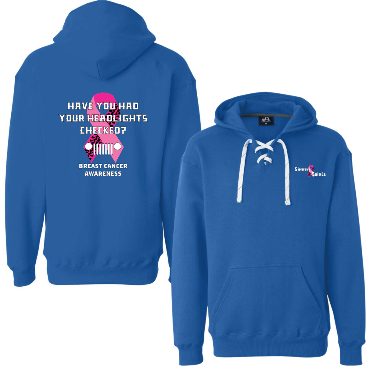 Breast Cancer Awareness Laced Up Hoodie