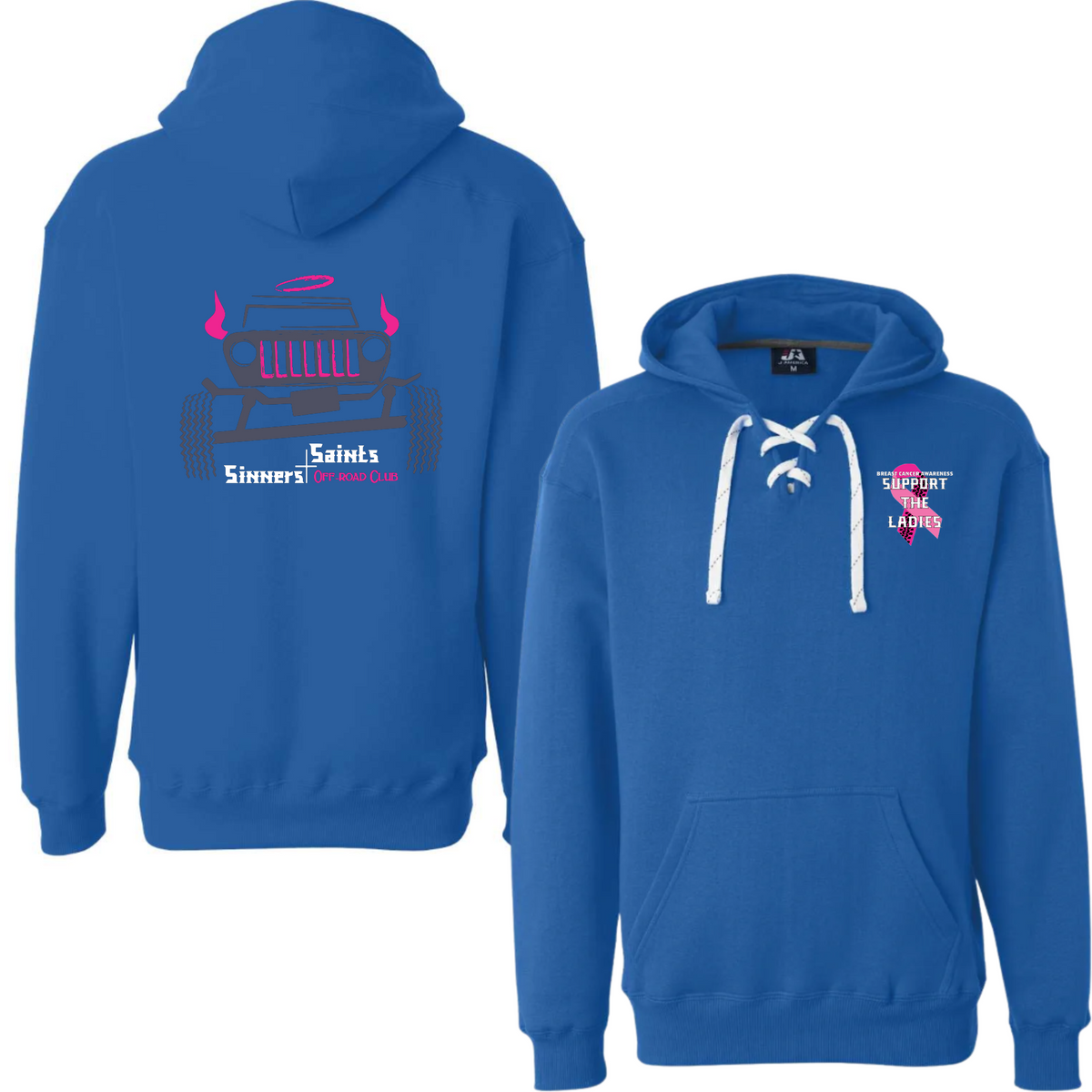 Breast Cancer Awareness Laced Up Hoodie